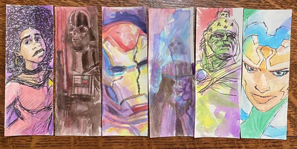 Watercolor bookmarks